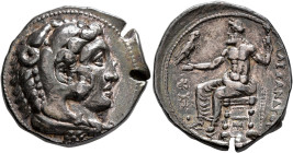 KINGS OF MACEDON. Alexander III ‘the Great’, 336-323 BC. Tetradrachm (Silver, 27 mm, 17.19 g, 4 h), Myriandros or Issos, struck under Menes or Philota...