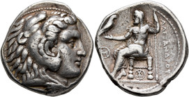 KINGS OF MACEDON. Alexander III ‘the Great’, 336-323 BC. Tetradrachm (Silver, 27 mm, 17.00 g, 6 h), Tyre, struck under Demetrios I Poliorketes, circa ...