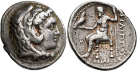KINGS OF MACEDON. Philip III Arrhidaios, 323-317 BC. Tetradrachm (Silver, 29 mm, 17.04 g, 3 h), Babylon, struck under Archon, Dokimos, or Seleukos I. ...