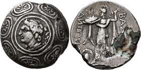 KINGS OF MACEDON. Antigonos II Gonatas, 277/6-239 BC. Tetradrachm (Subaeratus, 29 mm, 12.24 g, 3 h), a contemporary imitation of an issue from Amphipo...