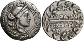 MACEDON (ROMAN PROTECTORATE), Republican period. First Meris. Circa 167-149 BC. Tetradrachm (Silver, 31 mm, 16.70 g, 12 h), Amphipolis. Diademed and d...