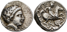 KINGS OF PAEONIA. Patraos, circa 335-315 BC. Tetradrachm (Silver, 23 mm, 12.78 g, 6 h), Astibos or Damastion. Laureate head of Apollo to right. Rev. [...