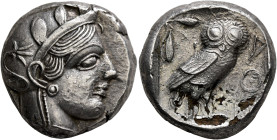 ATTICA. Athens. Circa 430s-420s BC. Tetradrachm (Subaeratus, 23 mm, 15.58 g, 1 h), a contemporary plated imitation. Head of Athena to right, wearing c...