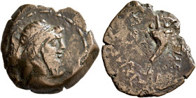 KINGS OF PARTHIA. Mithradates II, 121-91 BC. AE (Bronze, 19 mm, 4.48 g, 10 h), Seleukeia on the Tigris. Diademed and draped bust of Mithradates II to ...