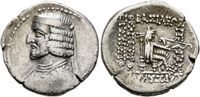 KINGS OF PARTHIA. Arsakes XVI, 78/7-62/1 BC. Drachm (Silver, 28 mm, 3.82 g, 11 h), Ekbatana, circa 78/7-68/7. Diademed and draped bust of Arsakes XVI ...
