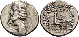 KINGS OF PARTHIA. Phraates III, circa 70/69-58/7 BC. Drachm (Silver, 29 mm, 3.84 g, 12 h), Susa, circa 62/1-58/7. Diademed and draped bust of Phraates...