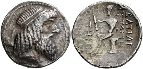 KINGS OF CHARACENE. Attambelos I, 47/46-25/24 BC. Tetradrachm (Billon, 29 mm, 14.20 g, 12 h), Charax-Spasinou. Diademed head of Attambelos I to right....