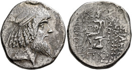 KINGS OF CHARACENE. Attambelos I, 47/46-25/24 BC. Tetradrachm (Billon, 29 mm, 15.47 g, 12 h), Charax-Spasinou, SE 288 = 25/4. Diademed head of Attambe...