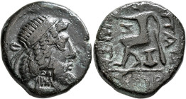 KINGS OF CHARACENE. Attambelos IV, AD 54/5-64/5. Tetradrachm (Bronze, 25 mm, 14.64 g, 12 h), Charax-Spasinou, SE 372 = 60/1. Diademed head of Attambel...