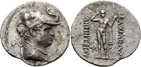 BAKTRIA, Greco-Baktrian Kingdom. Demetrios I, circa 200-185 BC. Tetradrachm (Silver, 32 mm, 15.17 g, 12 h), Baktra. Diademed and draped bust of Demetr...