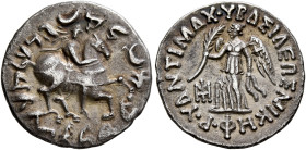 BAKTRIA, Greco-Baktrian Kingdom. Antimachos II, circa 174-165 BC. Drachm (Silver, 17 mm, 2.42 g, 11 h), Indian standard, uncertain mint in Paropamisad...