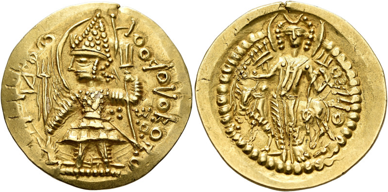 INDIA, Kushan Empire. Vasudeva I, circa 192-225. Dinar (Gold, 27 mm, 7.96 g, 12 ...