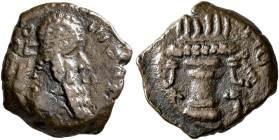 SASANIAN KINGS. Ardashir I, 223/4-240. Pashiz (Bronze, 15 mm, 2.54 g, 9 h), Mint C (‘Ktesiphon’). Draped bust of Ardashir to right, wearing diadem and...
