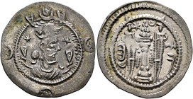 SASANIAN KINGS. Kavadh I, second reign, 499-531. Drachm (Silver, 28 mm, 4.09 g, 2 h), DA (Darabgird), RY 41 = AD 529. Draped bust of Kavadh I to right...