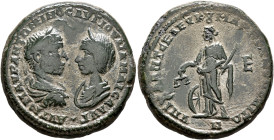 MOESIA INFERIOR. Marcianopolis. Elagabalus, with Julia Maesa, 218-222. Pentassarion (Bronze, 28 mm, 13.55 g, 12 h), Julius Antonius Seleucus, legatus ...
