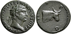 THRACE. Deultum. Trajan, 98-117. AE (Orichalcum, 18 mm, 3.45 g, 6 h), AD 100. IMP CAE NER TRA AVG GER P M TR P COS III P P Laureate head of Trajan to ...