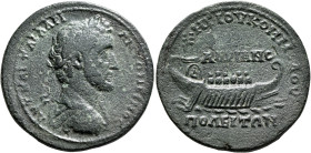 THRACE. Hadrianopolis. Antoninus Pius, 138-161. Tetrassarion (Bronze, 29 mm, 14.68 g, 12 h), C. Iulius Commodus Orfitianus, legatus pro praetore, circ...