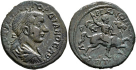 THRACE. Hadrianopolis. Gordian III, 238-244. Tetrassarion (Bronze, 27 mm, 10.47 g, 8 h). AΥT K M ANT ΓOPΔIANOC AΥΓ Laureate, draped and cuirassed bust...
