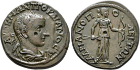 THRACE. Hadrianopolis. Gordian III, 238-244. Tetrassarion (Bronze, 26 mm, 10.38 g, 7 h). AΥT K M ANT ΓOPΔIANOC AΥΓ Laureate, draped and cuirassed bust...