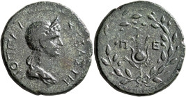 THRACE. Perinthus. Nero, with Poppaea, 54-68. Diassarion (Orichalcum, 26 mm, 9.35 g, 6 h), circa 59-63. ΠΟΠΠΑΙΑ ΣΕΒΑΣΤΗ Diademed and draped bust of Po...