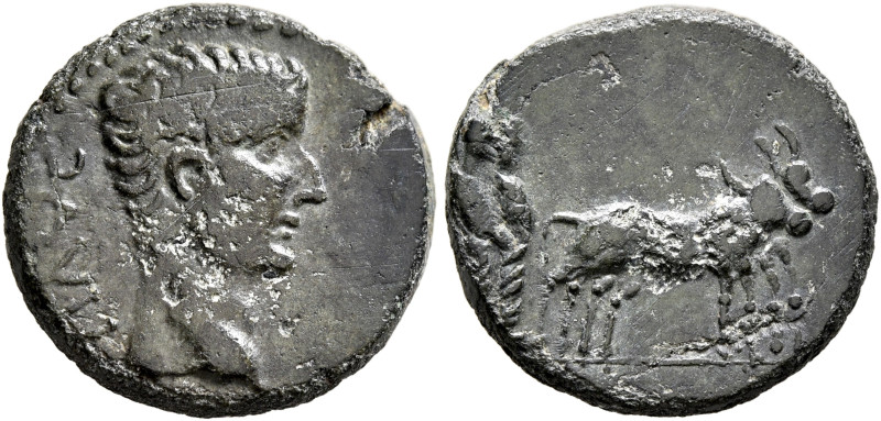 MACEDON. Philippi (?). Tiberius, 14-37. AE (Bronze, 16 mm, 3.47 g, 12 h). TI AVG...