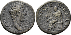 BITHYNIA. Nicaea. Marcus Aurelius, as Caesar, 139-161. Triassarion (Bronze, 26 mm, 11.77 g, 12 h). M AYPHΛION - [KAIC...] Bare head of Marcus Aurelius...