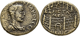 BITHYNIA. Nicaea. Macrianus, usurper, 260-261. Oktassarion (Orichalcum, 23 mm, 7.55 g, 12 h). TI ΦΟYΛ ΙΟY ΜΑΚΡΙΑΝΟC CΕΒ Radiate, draped and cuirassed ...