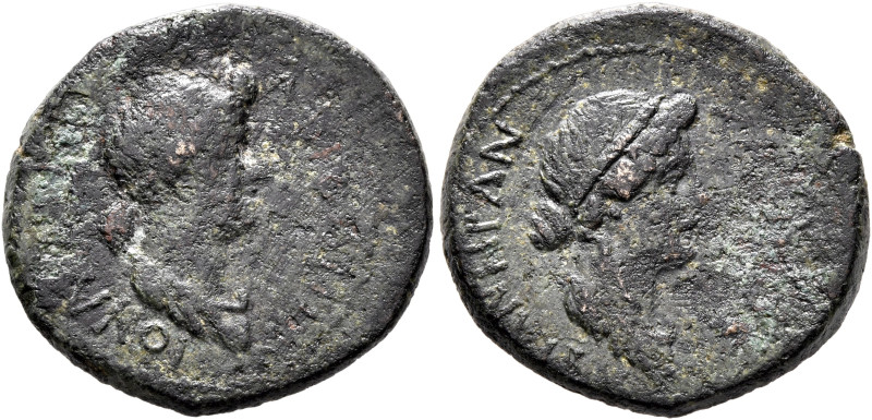 MYSIA. Pergamum. Julia Augusta (Livia), with Julia, Augusta, 14-29. Hemiassarion...