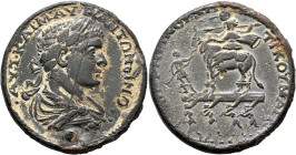 IONIA. Magnesia ad Maeandrum. Elagabalus, 218-222. Hexassarion (Bronze, 36 mm, 24.56 g, 6 h), ...einos, son of Zotikos, grammateus. ΑΥΤ•ΚΑΙ•Μ•ΑΥΡ•ΑΝΤΩ...