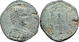 CARIA. Mylasa. Geta, as Caesar, 198-209. Hexassarion (Bronze, 37 mm, 19.70 g, 6 h). ΠO CЄΠTIMIOC ΓЄTAC Bare-headed, draped and cuirassed bust of Geta ...