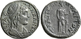 CARIA. Trapezopolis. Pseudo-autonomous issue. Diassarion (Bronze, 24 mm, 7.32 g, 6 h), 3rd century AD. IЄΡΑ CΥΝΚΛΗΤΟC Diademed and draped bust of the ...