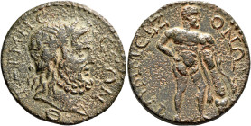 PISIDIA. Termessus Major. Pseudo-autonomous issue. AE (Bronze, 34 mm, 22.71 g, 7 h), circa 253-268. TЄPMЄCCЄΩN Laureate head of Zeus Solymos to right;...