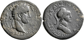 CILICIA. Seleucia ad Calycadnum. Antoninus Pius, 138-161. Triassarion (Bronze, 26 mm, 10.64 g, 12 h). ΑΥΤ ΚΑΙСΑΡ ΑΔΡΙ ΑΝΤΩΝΙΝOС СЄΒΑ Laureate head of ...