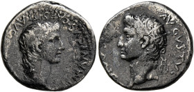 CAPPADOCIA. Caesaraea-Eusebia. Germanicus, with Divus Augustus, Caesar, 15 BC-AD 19. Drachm (Silver, 17 mm, 3.09 g, 12 h), circa 32-34. [GER]MANICVS C...