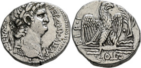 SYRIA, Seleucis and Pieria. Antioch. Nero, 54-68. Tetradrachm (Silver, 24 mm, 15.02 g, 11 h), RY 10 and CY 112 = 63/4. NEPΩN ΚΑΙΣΑΡOΣ ΣΕΒΑΣ[ΤΟΣ] Laure...