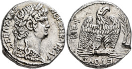 SYRIA, Seleucis and Pieria. Antioch. Nero, 54-68. Tetradrachm (Silver, 23 mm, 15.67 g, 12 h), RY 10 and CY 112 = 63/4. NEPΩN ΚΑΙΣΑΡOΣ ΣΕΒΑΣΤΟΣ Laureat...