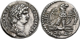 SYRIA, Seleucis and Pieria. Antioch. Nero, 54-68. Tetradrachm (Silver, 24 mm, 15.48 g, 12 h), RY 10 and CY 112 = 63/4. NEPΩN ΚΑΙΣΑΡOΣ ΣΕΒΑΣΤΟΣ Laureat...