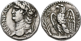 SYRIA, Seleucis and Pieria. Antioch. Nero, 54-68. Tetradrachm (Silver, 23 mm, 15.12 g, 1 h), CE 114 = 65/6. NEPΩN KAICAP [CEBACT]OC Laureate head of N...