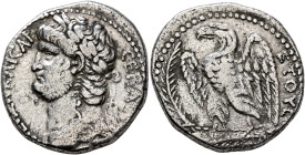 SYRIA, Seleucis and Pieria. Antioch. Nero, 54-68. Tetradrachm (Silver, 25 mm, 14.45 g, 12 h), CE 114 = 65/6. NEPΩN KAICAP CEBAC[TOC] Laureate head of ...