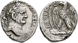 SYRIA, Seleucis and Pieria. Antioch. Vespasian, 69-79. Tetradrachm (Silver, 24 mm, 15.50 g, 12 h), RY 2 = 69/70. [AYTOKPAT KAIΣA OY]ΕΣΠIAN[OY] Laureat...