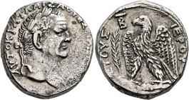 SYRIA, Seleucis and Pieria. Antioch. Vespasian, 69-79. Tetradrachm (Silver, 24 mm, 16.21 g, 12 h), RY 2 = 69/70. AYTOKPAT KAIΣA OYΕΣ[ΠIANOY] Laureate ...