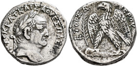 SYRIA, Seleucis and Pieria. Antioch. Vespasian, 69-79. Tetradrachm (Silver, 23 mm, 15.20 g, 12 h), RY 2 = 69/70. AYTOKPAT KAIΣA OYΕΣΠIANOY Laureate he...