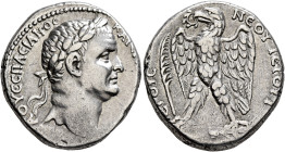 SYRIA, Seleucis and Pieria. Antioch. Vespasian, 69-79. Tetradrachm (Silver, 25 mm, 14.78 g, 12 h), Group 5, RY 1 = 69. [ΑΥΤΟΚΡ]Α ΟΥΕϹΠΑϹΙΑΝΟϹ ΚΑΙ[ϹΑΡ ...