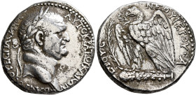 SYRIA, Seleucis and Pieria. Antioch. Vespasian, 69-79. Tetradrachm (Silver, 25 mm, 14.79 g, 2 h), Group 5, RY 1 = 69. ΑΥΤΟΚΡΑTΩP ΚΑΙϹΑΡ ϹΕΒΑϹΤΟϹ ΟΥΕϹΠ...