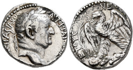 SYRIA, Seleucis and Pieria. Antioch. Vespasian, 69-79. Tetradrachm (Silver, 23 mm, 15.20 g, 1 h), RY 2 = 69/70. ΑΥΤΟΚΡΑΤΩΡ ΚΑ[ΙCΑΡ CЄΒΑCΤΟC ΟΥЄC]ΠΑCΙΑ...