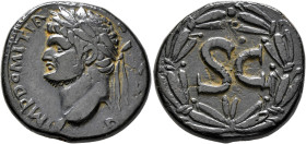SYRIA, Seleucis and Pieria. Antioch. Domitian, 81-96. 'As' (Bronze, 28 mm, 13.25 g, 12 h), 81-83. IMP DOMITIA[NVS CA]ES [AV]G Laureate head of Domitia...