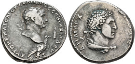 SYRIA, Seleucis and Pieria. Antioch. Trajan, 98-117. Tetradrachm (Silver, 26 mm, 15.49 g, 6 h), circa 108. ΑΥΤΟΚΡ ΚΑΙC ΝЄΡ ΤΡΑΙΑΝΟC CЄΒ ΓЄΡΜ ΔΑΚ Laure...