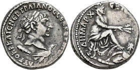 SYRIA, Seleucis and Pieria. Antioch. Trajan, 98-117. Tetradrachm (Silver, 24 mm, 14.58 g, 6 h), RY 15 = 110/1. ΑΥΤΟΚΡ ΚΑΙС ΝЄΡ ΤΡΑΙΑΝΟС СЄΒ ΓЄΡΜ [ΔΑΚ]...