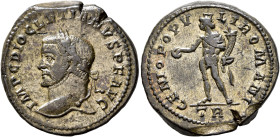 Diocletian, 284-305. Follis (Silvered bronze, 26 mm, 9.33 g, 6 h), Treveri, circa 294. IMP C DIOCLETIANVS P AVG Laureate head of Diocletian to left. R...