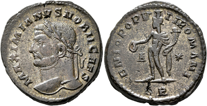 Galerius, as Caesar, 293-305. Follis (Silvered bronze, 26 mm, 9.21 g, 6 h), Trev...